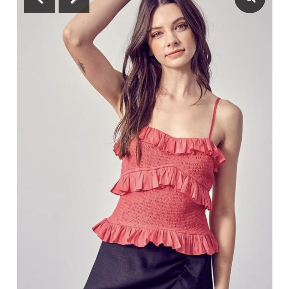 Do+be pink ruffle top